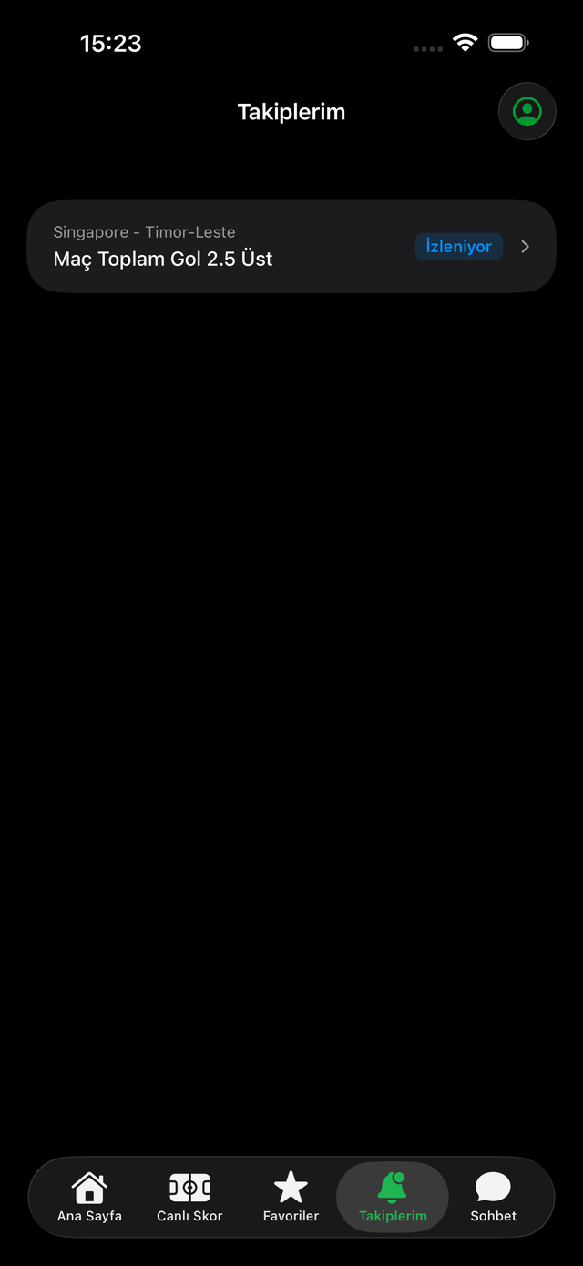 Kickly takiplerim ekranı